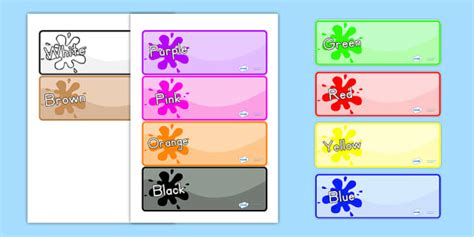Color Splat Classroom Labels | Cubby, Desk, Drawer Labels