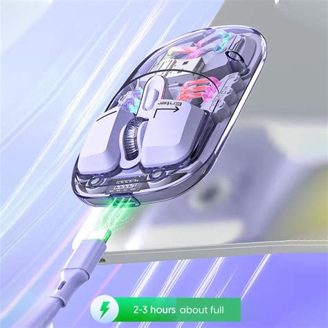 TECPHILE M111 Transparent Dual Mode Wireless Bluetooth Mouse | Concept Kart