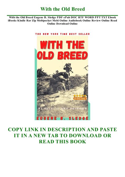 DOWNLOAD Free PDF With the Old Breed BY Eugene B. Sledge