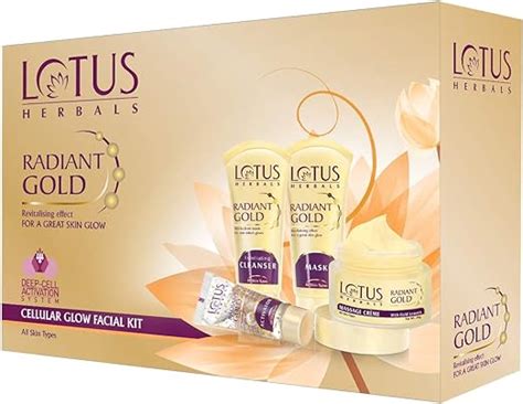 Lotus Radiant Gold Facial Kit for instant glow with 24K Pure Gold & Pa ...