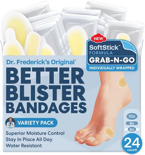 Amazon.com: Dr. Frederick's Original SoftStick Better Blister Bandages - 24 ct - Extra Soft ...