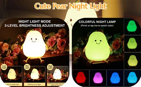 DIWUJI Cute Pear Night Lamp For Kids