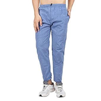 Buy Whitewhale Men's Blue Cotton Checkered Trouser & Pyjama at Amazon.in