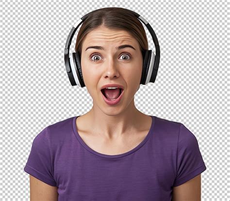 Girl enjoying music with headphones isolated on white | Premium AI ...