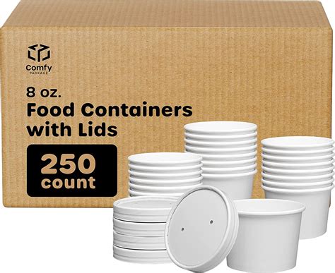 Amazon.com: Comfy Package [Case of 250 8 oz. Paper Food Containers With ...