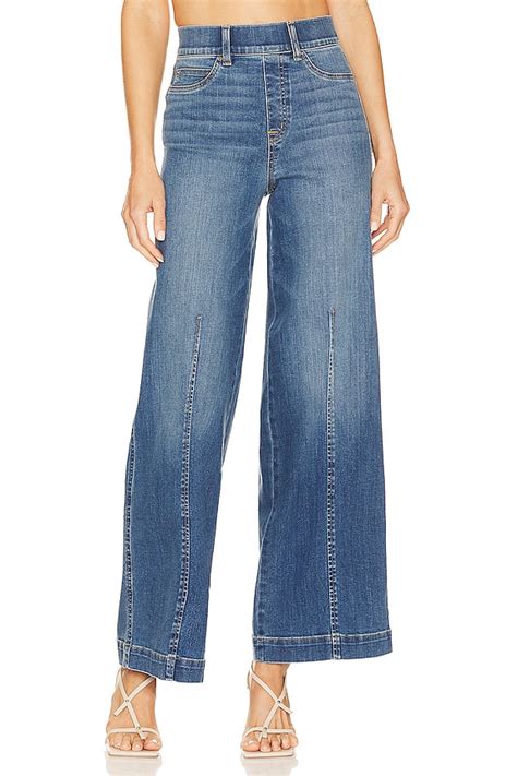 SPANX Seamed Front Wide Leg Jean in Vintage Indigo | REVOLVE