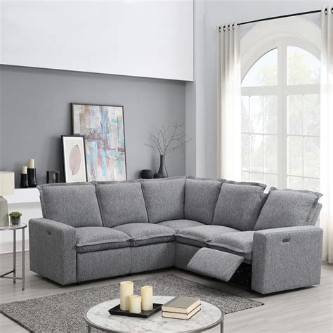 Amazon.com: L-Shaped Sectional Sofa 5-Seat Convertible Sofa with Power ...