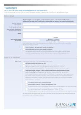 Suffolk Life SIPP Transfer Form - Blank Fillable Template | Fill Out ...