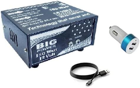 Vantro 200W Car Power Inverter/Laptop Charger with 4 USB Ports & 2 AC ...