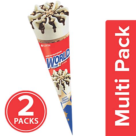 Buy Lotte Ice Cream Nutty French Vanilla Cone Ice Cream Online at Best ...