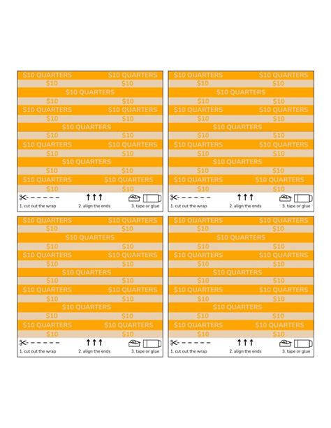 Free Printable Coin Rolls for Pennies, Nickels, Dimes, and Quarters