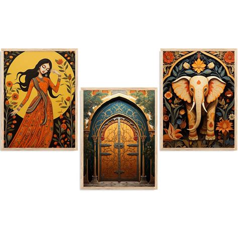 Madhubani Wall Art Paintings for Living Room - Wall Poster With frames ...