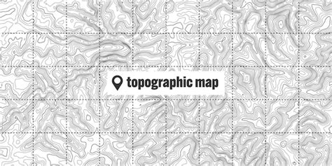 Górna mapa z liniami konturowymi geograficzna siatka terenu relief ...