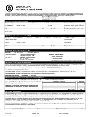 Fillable Online KENT COUNTY INCOMING ASSETS FORM - Nationwide Financial ...