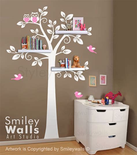 Children Wall Decal Shelf Tree Wall Decal, Tree Wall Decal, Shelving ...