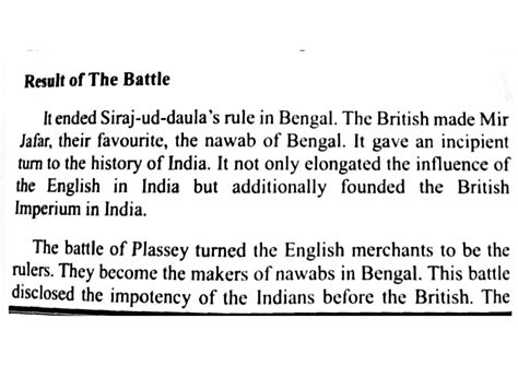SOLUTION: Result of battle the battle of buxar - Studypool