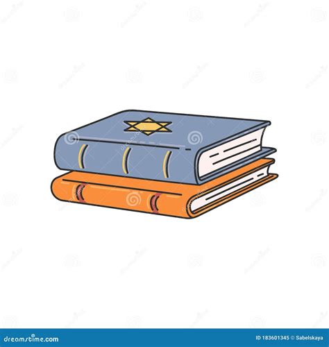 Jewish Religion Book Stack with Star of David on Cover Stock Vector ...
