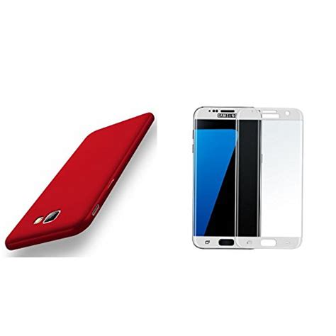 Samsung Galaxy J7 Prime Red Back Case And White Color Tempered Glass ...