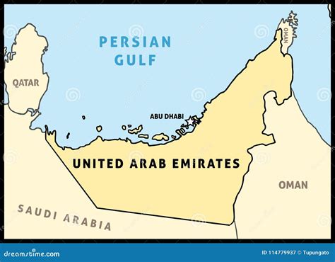 United Arab Emirates map stock vector. Illustration of asia - 114779937