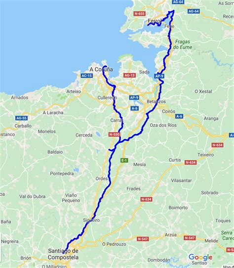 Camino Ingles Route Map – The English Way Map – QKWD