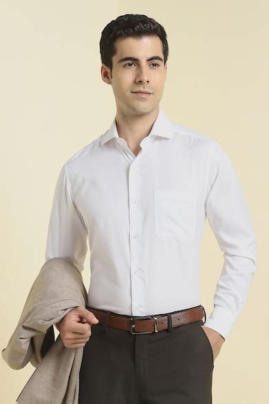 Buy Men White Textured Full Sleeves Formal Shirts Online - 39942681 ...