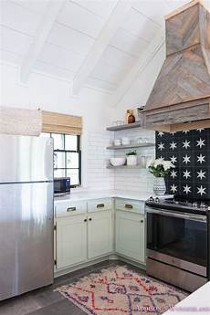 Light Green Kitchen by The Reveal Of Our White Cabin Kitchen W Light Mint Light Green Kitchen