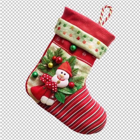 Christmas stocking on transparent background | Premium AI-generated PSD
