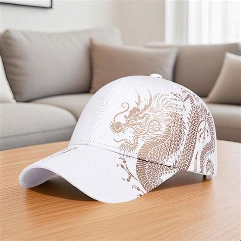 Adults Summer Baseball Cap Retro Dragon Pattern Breathable Dad Hat ...
