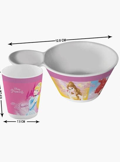 Buy SERVEWELL Disney Princess Print Fries Dip Bowl and Kids Glass Set ...
