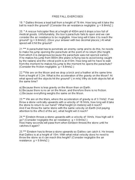 Image result for Free Fall Exercises