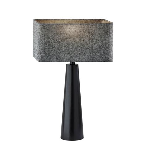 Black Table With Lamp