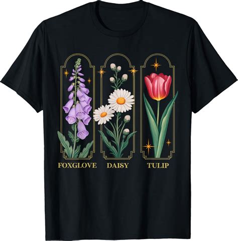 Amazon.com: Foxglove Daisy Tulip Floral T-Shirt : Clothing, Shoes & Jewelry
