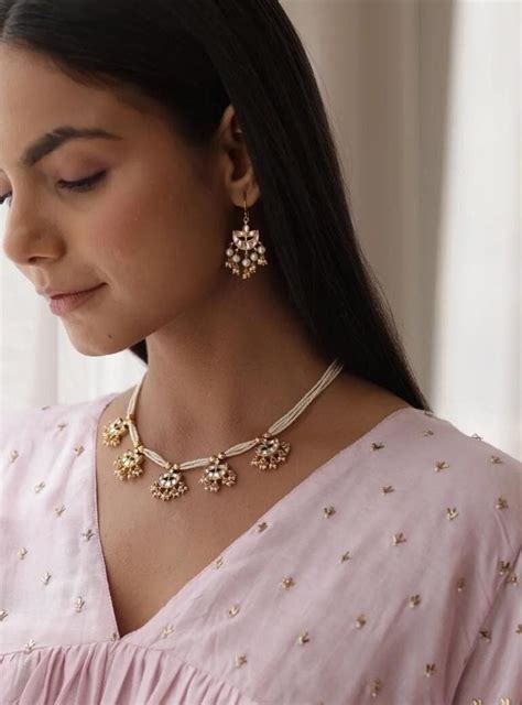 Buy Silver Polki Necklace-victorian Style Choker Necklace-24k Gold ...