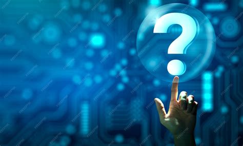 Man hand holding digital question mark holographic abstract technology ...