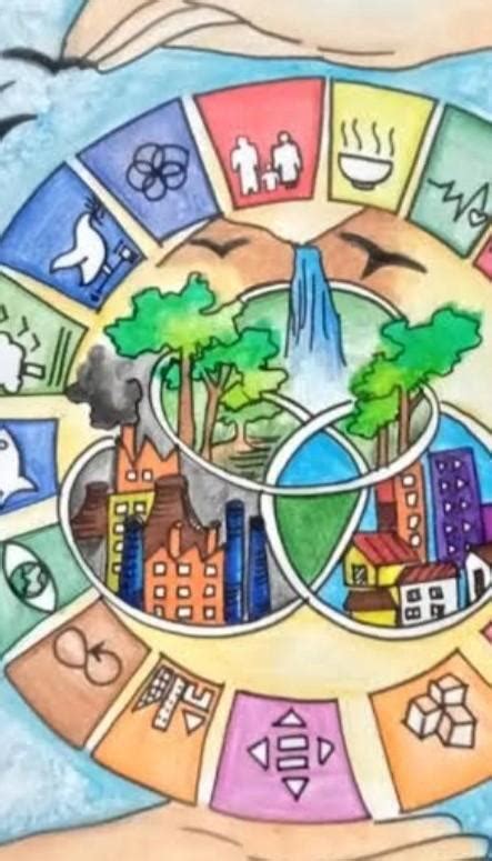 any idea for drawing on sustainable development that is easy to draw ...
