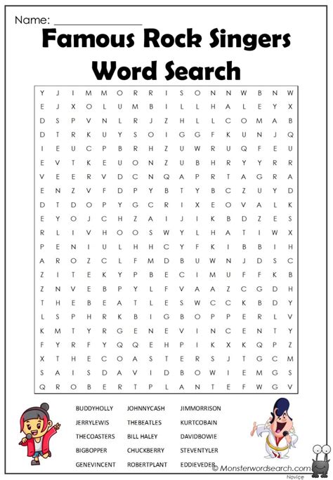 Famous bands word search – Artofit