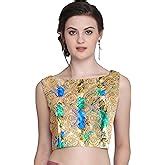 Buy TINSIE Women's Cotton Silk Embellished Readymade Saree Blouse ...