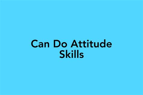Can Do Attitude Skills - Playbook