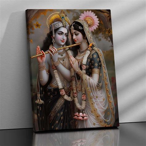 Radha Krishna Canvas Wall Art Print: Divine Serenity for Every Space ...