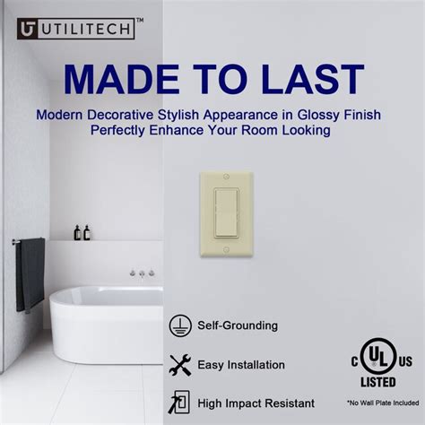 Utilitech 15-amp 3-way Rocker Light Switch, Light Almond (10-Pack ...