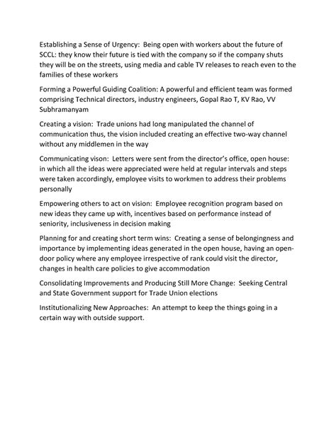 Kotter's 8 steps Debjit Senapati - Establishing a Sense of Urgency ...