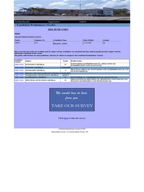 Image result for CXC Transcript