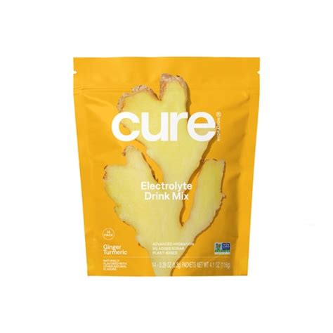Cure Hydration Hydrating Electrolyte Drink Mix Ginger Turmeric -- 14 ...