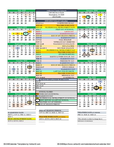 Jefferson County Schools Calendar Holidays 2025-2026 PDF - School ...