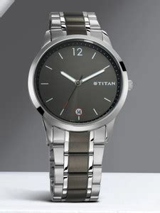Titan NP1806KM01 Titan Workwear Grey Dial Silver & Grey Stainless Steel ...
