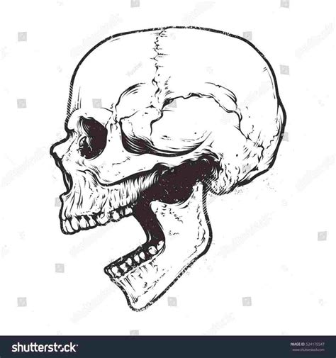 Cubism Skull Side Profile Abstract Cubist Head Vector Illustration ...