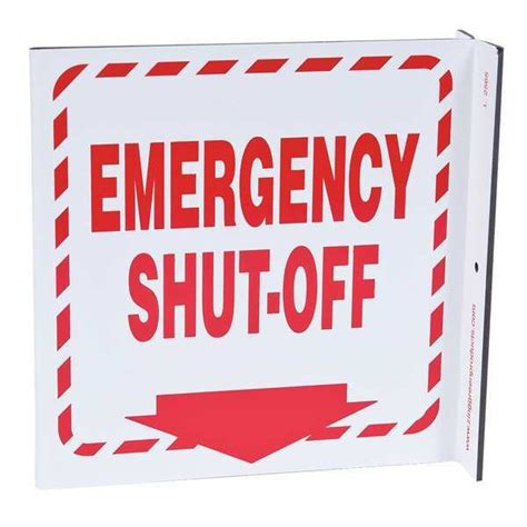 Zing Emergency Shut-Off, Plastic, 7" x 7", With Mounting Holes, L ...