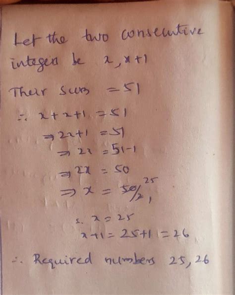 Thouel consecutive integoou add up to 51.What are these integer ...
