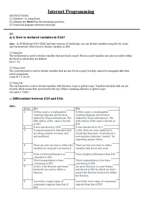 IP QP - Question Paper - Internet Programming INSTRUCTIONS (1) Question ...