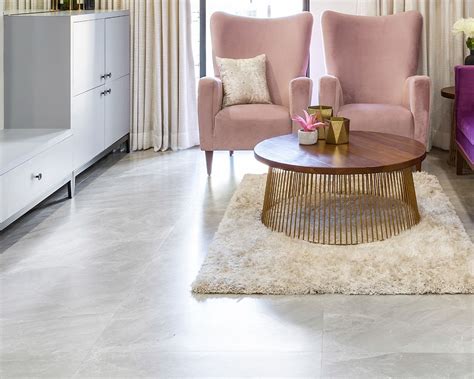 Light-Coloured Living Room Flooring With A Glossy Finish | Livspace
